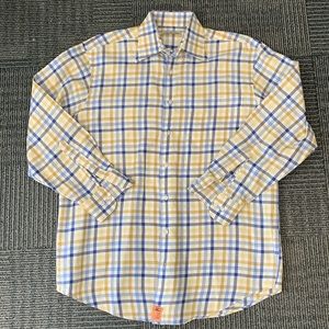 Peter Millar 100%Cotton Yellow & Blue Button-down, M